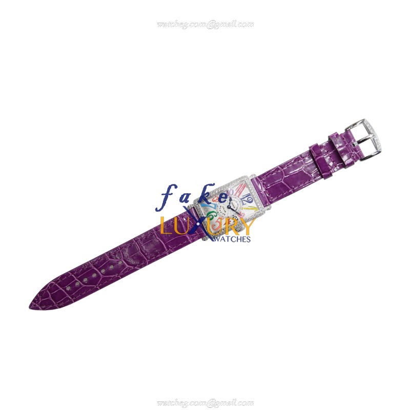 Franck Muller 902 QZ COL DRM D OG Replica Watch, Quartz, Silver Dial, 18kt White Gold & Diamond - Image 2