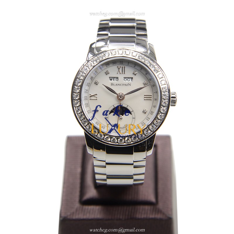 Blancpain 2360-4691A-71 Replica Watch Women Automatic Stainless Steel Diamonds White Dial - Image 2