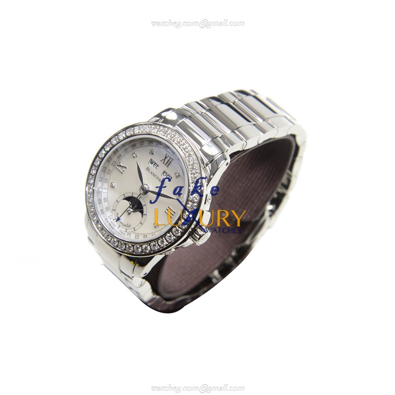 Blancpain 2360-4691A-71 Replica Watch Women Automatic Stainless Steel Diamonds White Dial - Image 3
