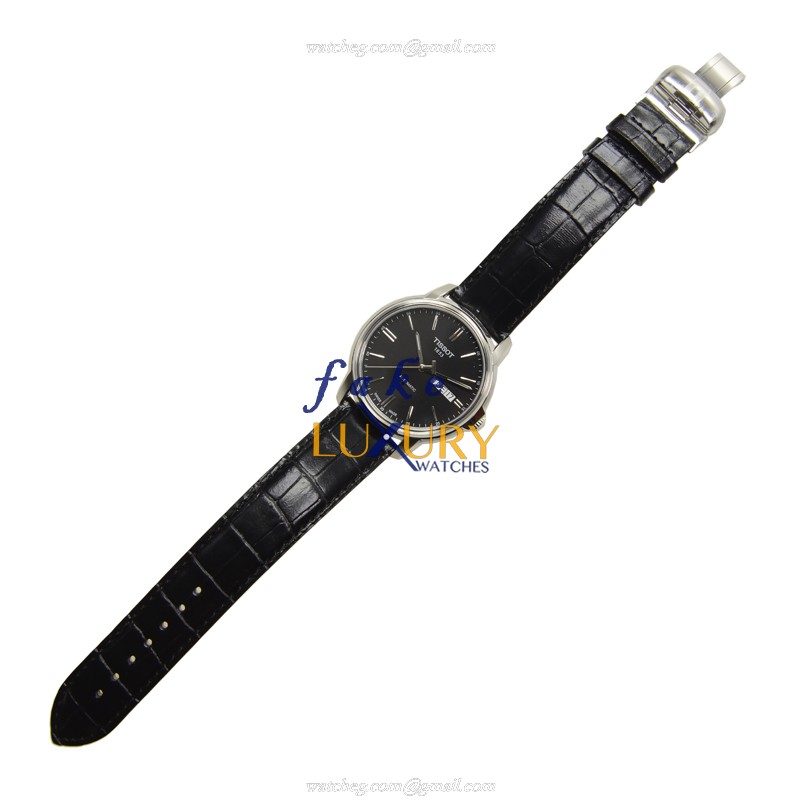 T065.430.16.051.00 - Tissot T-Classic Replica Watch - Automatic - Black Dial Leather Strap - Image 2