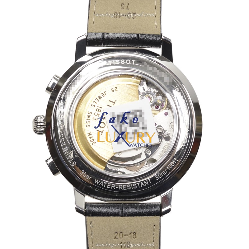 Tissot T045.427.16.053.00 T-Classic Automatic Black Dial Leather Strap Replica Watch - Image 3