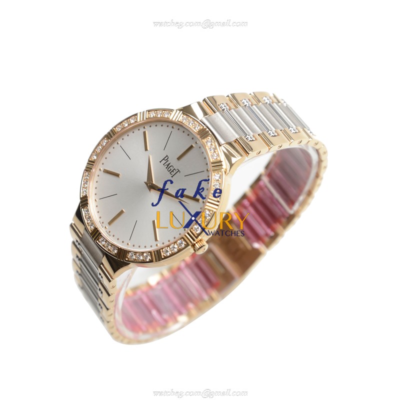 Piaget G0A38060 Dancer Replica Watch Manual Wind 18kt Rose Gold Diamonds White Dial Silver Strap - Image 3