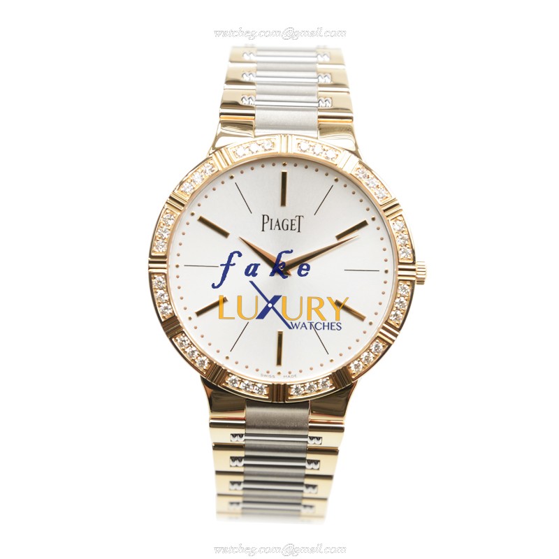 Piaget G0A38060 Dancer Replica Watch Manual Wind 18kt Rose Gold Diamonds White Dial Silver Strap - Image 2