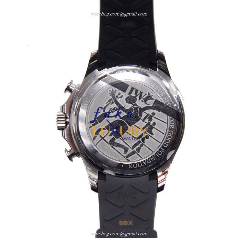 IWC IW390213 Portuguese Replica Watch, Blue Dial, Steel Case, Automatic Movement, Black Rubber Strap - Image 3