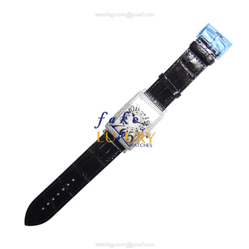 Franck Muller 1000 SC REL D OG LONG ISLAND Automatic 18kt White Gold Diamond Replica Watch, Silver - Image 2