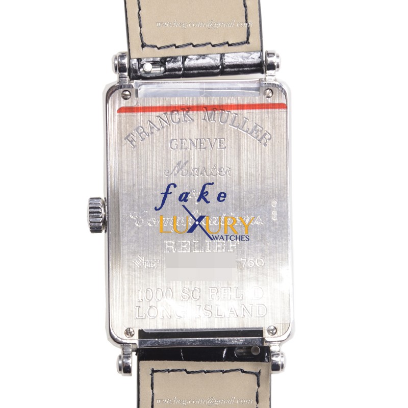 Franck Muller 1000 SC REL D OG LONG ISLAND Automatic 18kt White Gold Diamond Replica Watch, Silver - Image 3