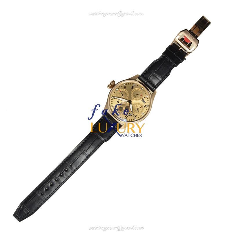 IWC IW502639 PILOTS Automatic 18kt Rose Gold Black Alligator | Replica Watch - Image 2