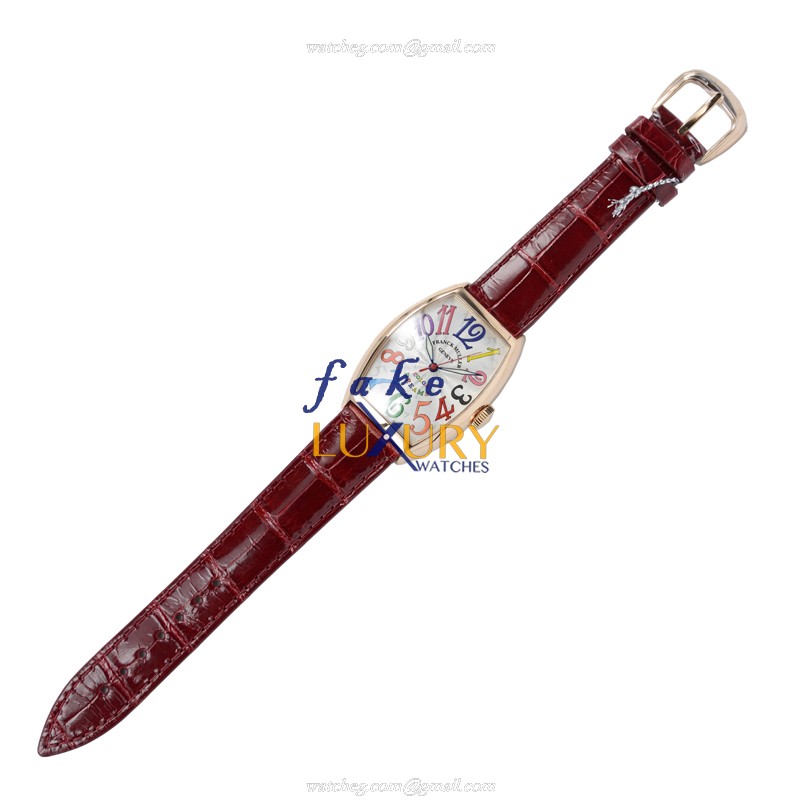 Franck Muller 5850 SC COL DRM 5N Cintree Curvex Automatic 18kt Rose Gold Silver Dial Replica Watch - Image 2