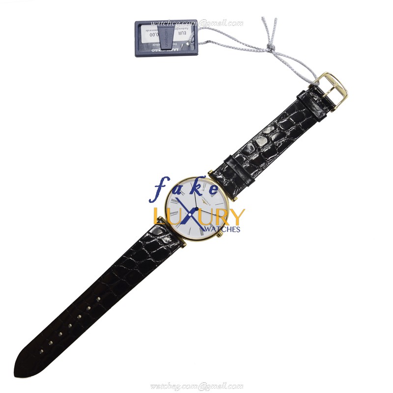 Longines L4.708.2.11.2 La Grande Automatic Replica Watch, 18kt Yellow Gold, White Dial, Black - Image 2