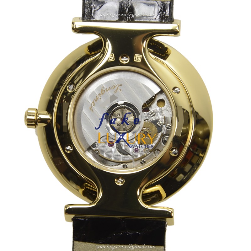Longines L4.708.2.11.2 La Grande Automatic Replica Watch, 18kt Yellow Gold, White Dial, Black - Image 3