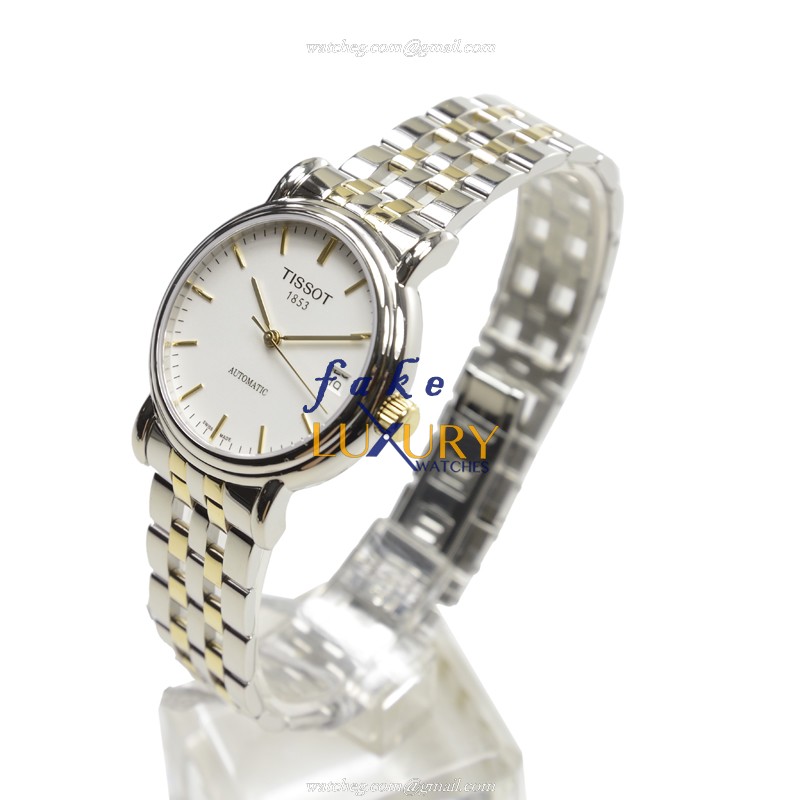 Tissot T95.2.483.31 T-Classic Automatic Silver Dial Gold Stainless Steel Replica Watch - Image 3