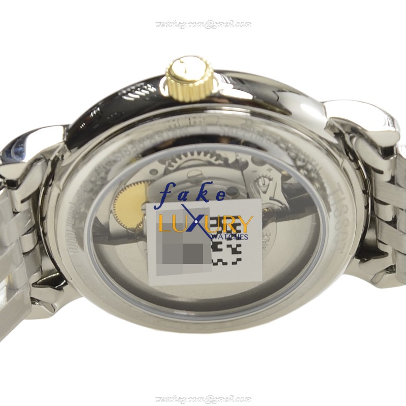 Tissot T95.2.483.31 T-Classic Automatic Silver Dial Gold Stainless Steel Replica Watch - Image 4