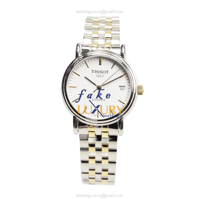 Tissot T95.2.483.31 T-Classic Automatic Silver Dial Gold Stainless Steel Replica Watch - Image 2