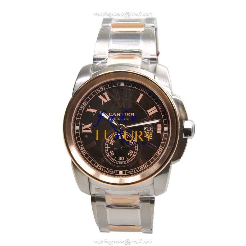 -7100050ST.OO.1240ST.01 - Cartier Calibre De Cartier Automatic 18kt Rose Gold & Steel Replica - Image 2