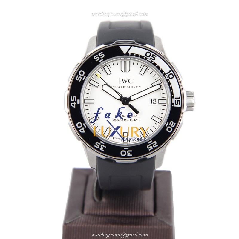 IWC IW356811 Aquatimer Replica Watch, Automatic, White Dial, Steel Case, Black Rubber Strap - Image 2