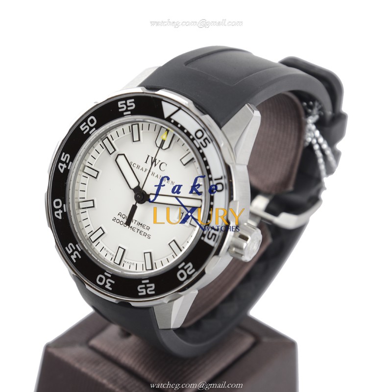 IWC IW356811 Aquatimer Replica Watch, Automatic, White Dial, Steel Case, Black Rubber Strap - Image 3