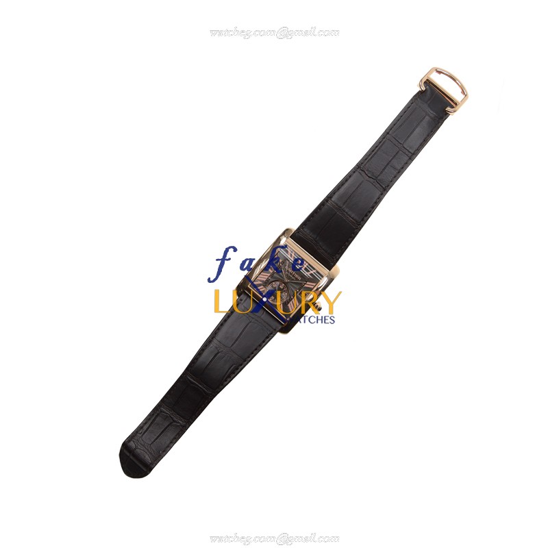 Cartier W5330002 TANK Automatic 18kt Rose Gold Replica Watch, Swiss Movement, Dark Brown Dial & - Image 2