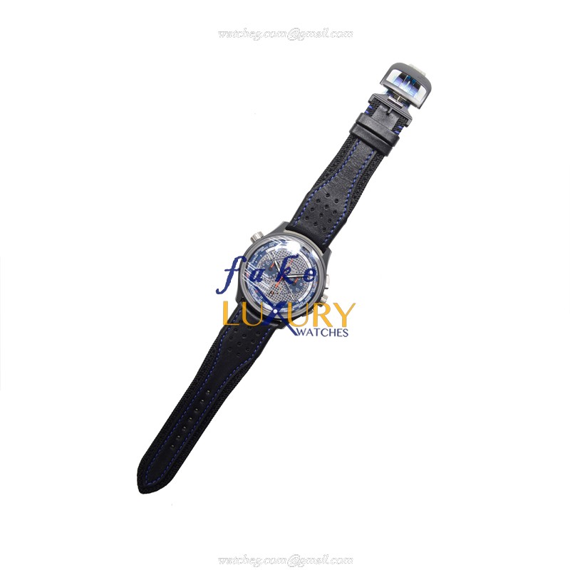 Jaeger-Lecoultre Q193J480 AMVOX Auto Titanium Replica Watch, Blue Dial, Black Cowhide Strap - Image 2
