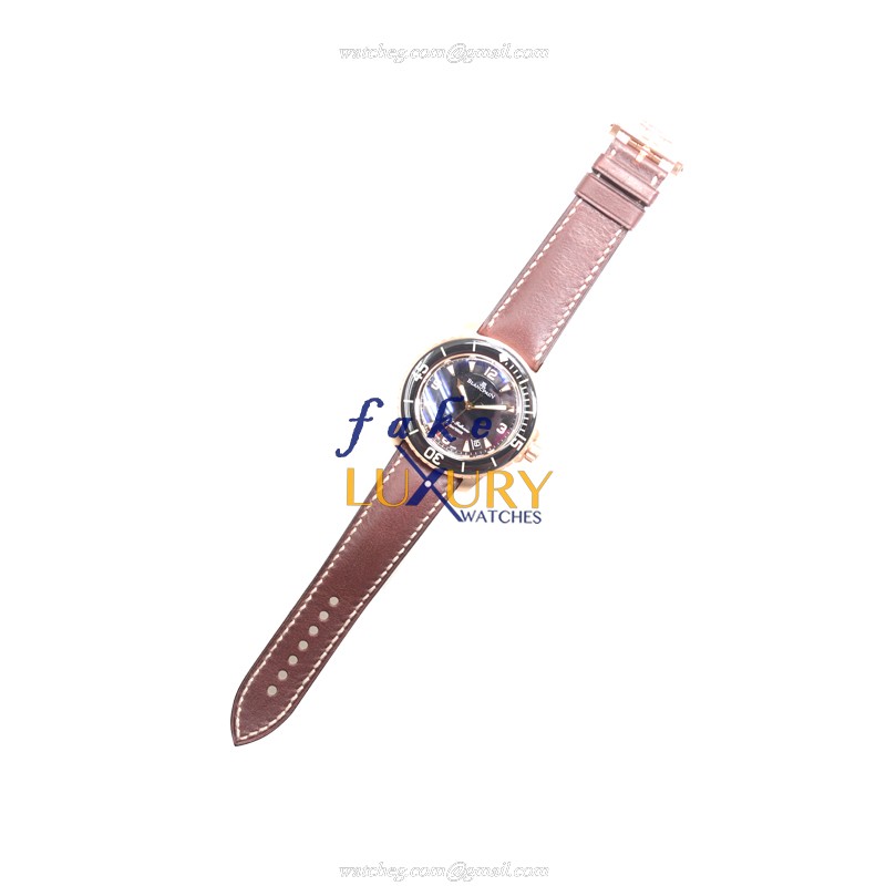 Blancpain 5015A-3630-63B Fifty Fathoms - Replica Watch - Black Dial - Automatic - Rose Gold Case - Image 2