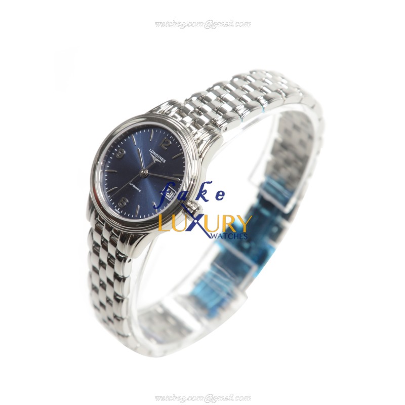 Longines FLAGSHIP L4.274.4.96.6 Automatic Stainless Steel Dark Blue Dial Replica Watch - Image 3