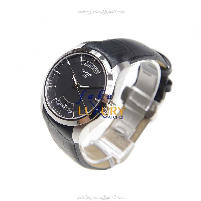 Tissot T-CLASSIC T035.407.16.051.00 Automatic Black Dial Leather Strap Replica Watch - Image 3