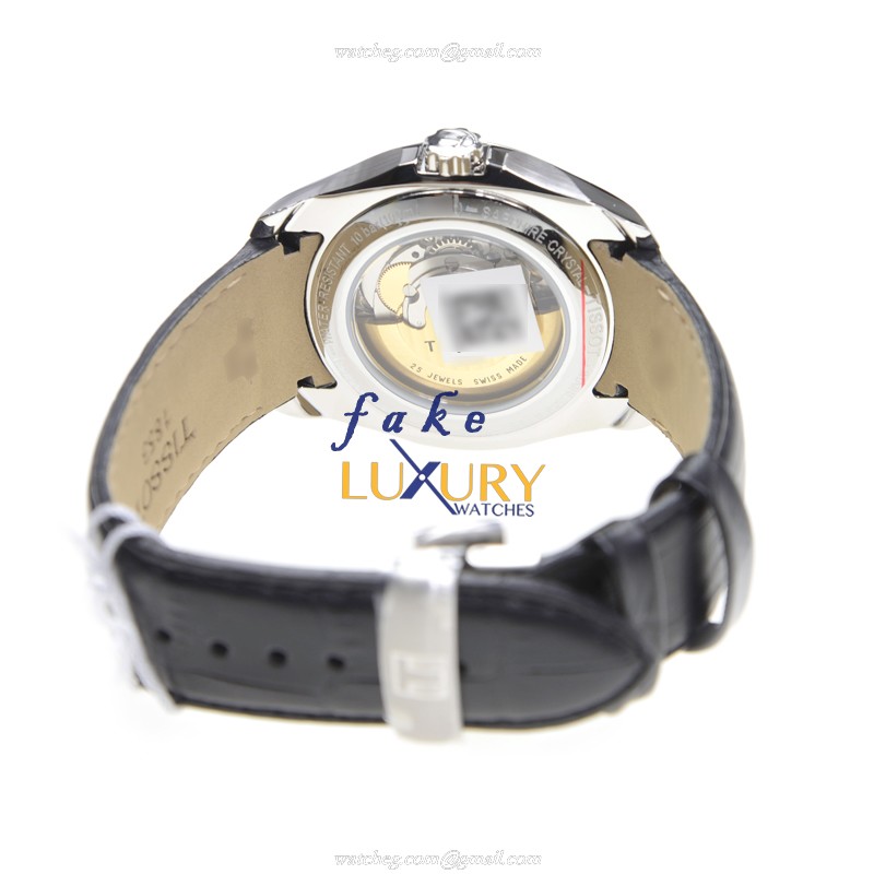 Tissot T-CLASSIC T035.407.16.051.00 Automatic Black Dial Leather Strap Replica Watch - Image 4