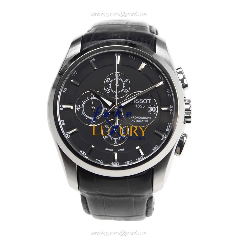 Tissot T035.627.16.051.00 Replica Watch, Black Dial, Steel Case, Automatic Movement, Leather Strap - Image 2
