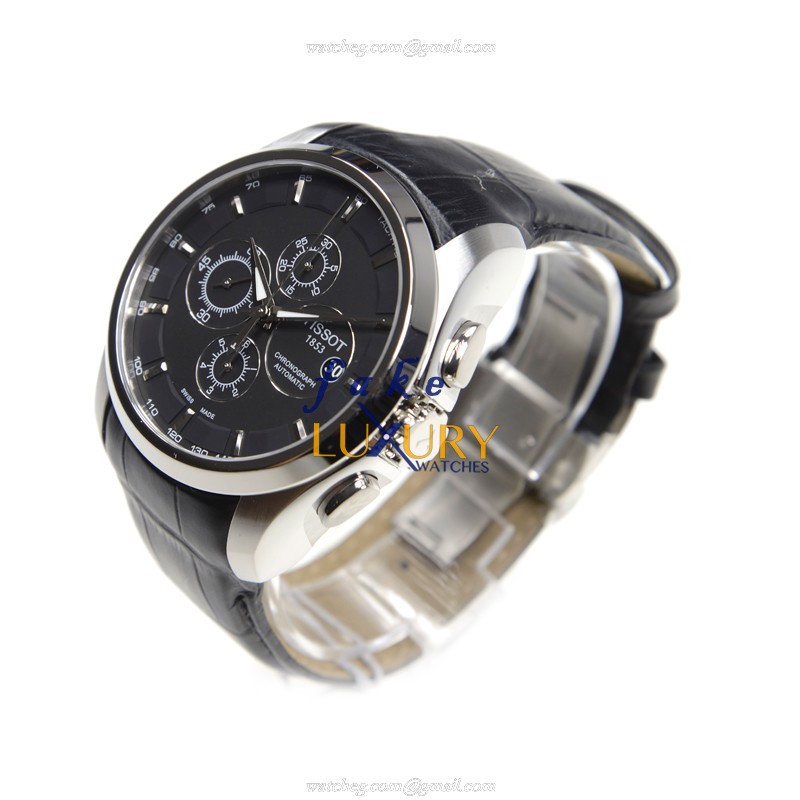 Tissot T035.627.16.051.00 Replica Watch, Black Dial, Steel Case, Automatic Movement, Leather Strap - Image 3