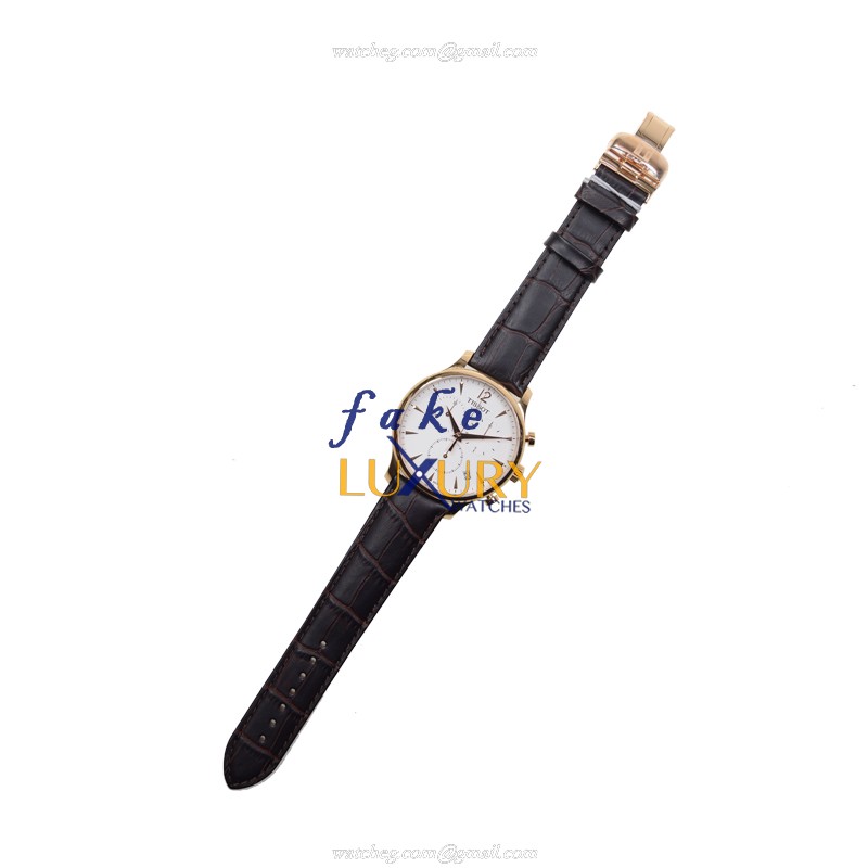 Tissot T063.617.36.037.00 Replica Watch, Quartz Movement, White Dial, Brown Leather Strap - Image 2