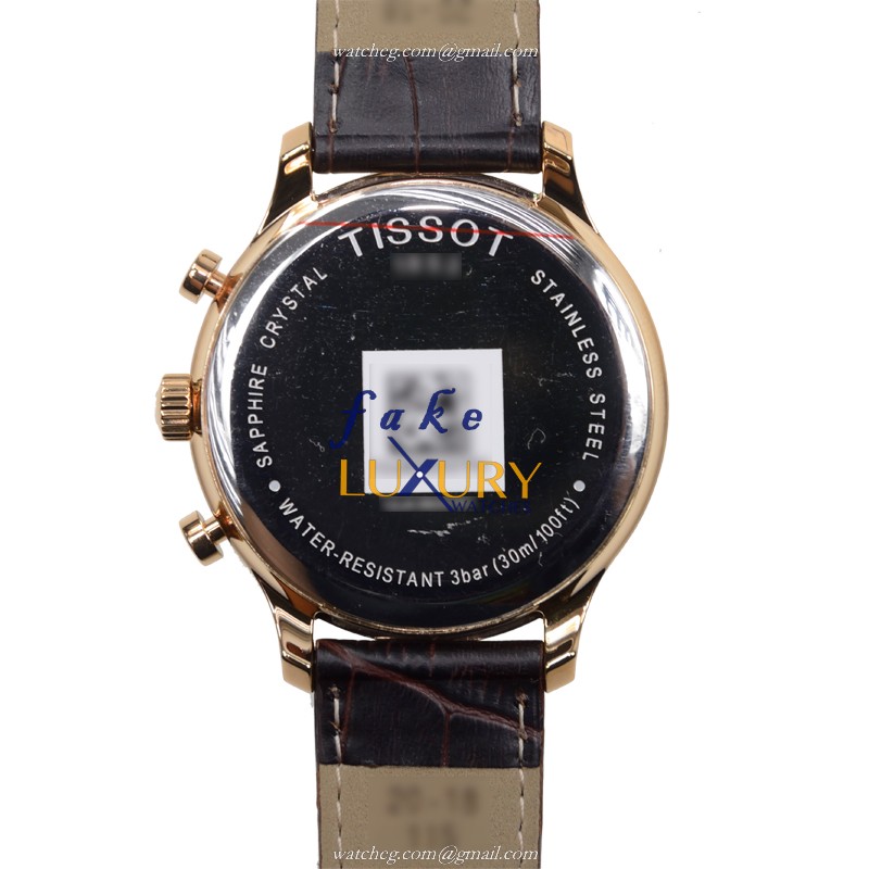 Tissot T063.617.36.037.00 Replica Watch, Quartz Movement, White Dial, Brown Leather Strap - Image 3