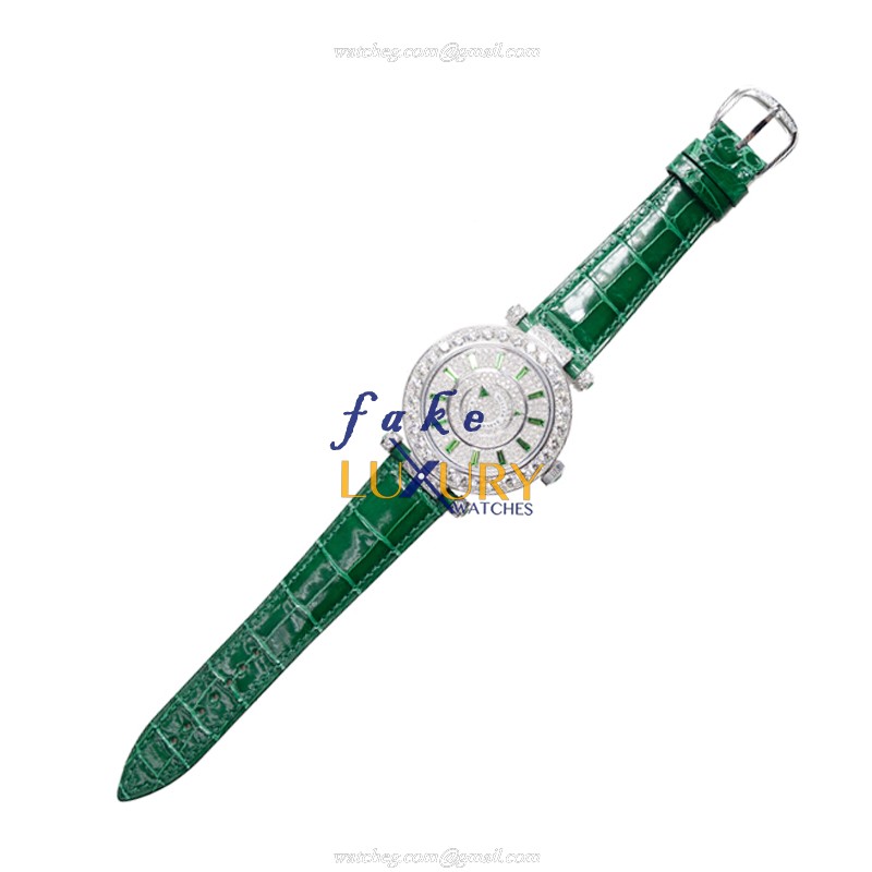 Franck Muller DM42D1RCDOGGREEN Replica Watch Automatic 18kt White Gold Diamond Silver Dial Green - Image 2