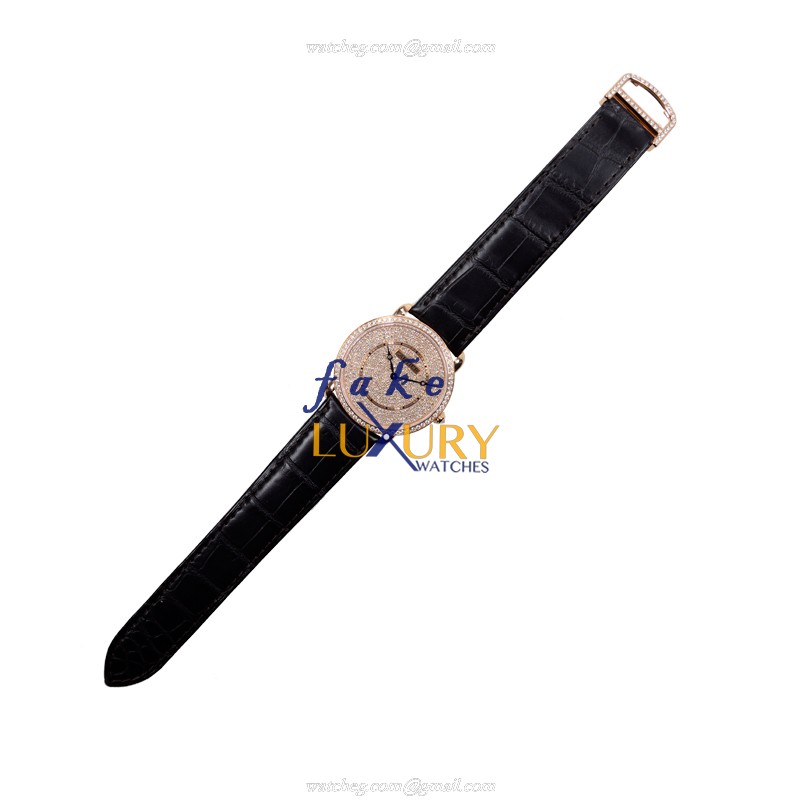 Cartier WR007008 RONDE LOUIS CARTIER - Manual Wind - 36mm - 18kt Rose Gold & Diamonds - Black - Image 2