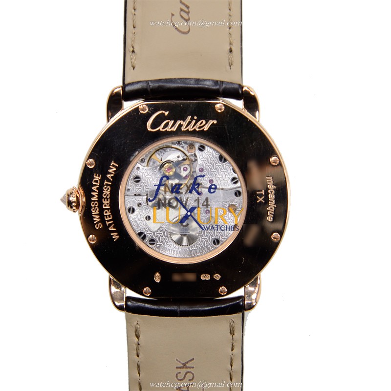Cartier WR007008 RONDE LOUIS CARTIER - Manual Wind - 36mm - 18kt Rose Gold & Diamonds - Black - Image 3