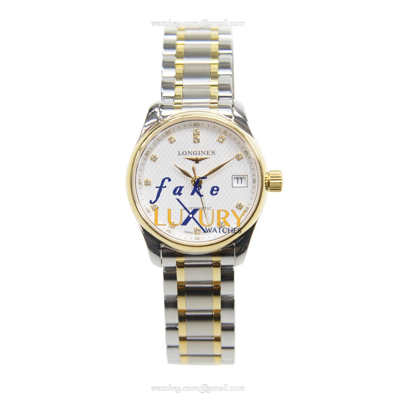 Longines L2.128.5.77.7 MASTER Replica Watch, Automatic Movement, Silver Dial, 18kt Gold & Steel - Image 2