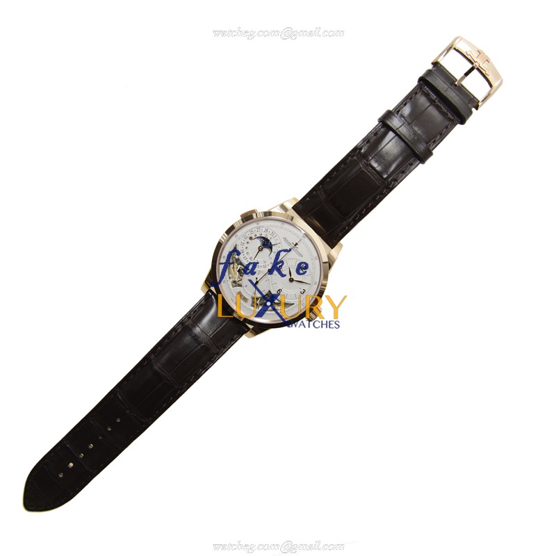 Jaeger-Lecoultre Q6042520 DUOMETRE Manual Wind 18kt Rose Gold Replica Watch - White Dial, Alligator - Image 2