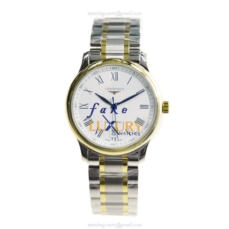 Longines MASTER L2.628.5.11.7 Automatic 18kt Gold Steel White Dial Replica Watch - Image 2