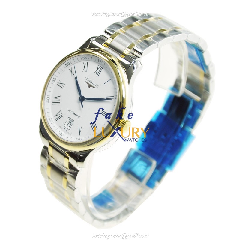 Longines MASTER L2.628.5.11.7 Automatic 18kt Gold Steel White Dial Replica Watch - Image 3