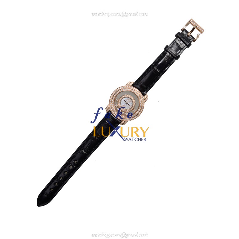 Chopard 209245-5001 HAPPY DIAMONDS - Quartz - 18kt Rose Gold & Diamonds - Replica Watch - 30.6mm - Image 2