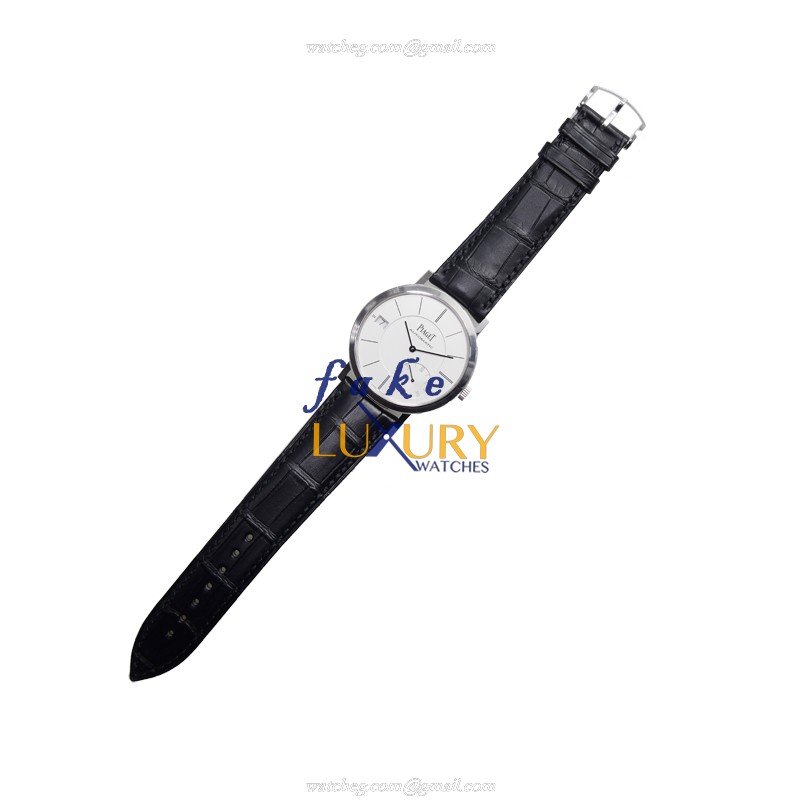 Piaget G0A38130 Altiplano Automatic 18kt White Gold Silver Dial Alligator Strap Replica Watch - Image 2