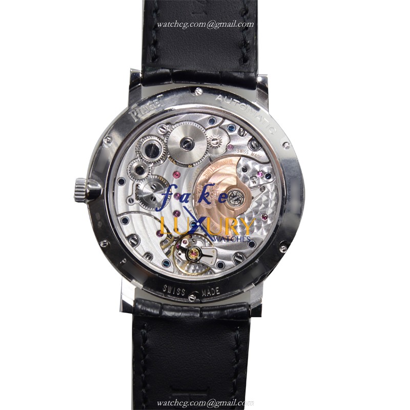 Piaget G0A38130 Altiplano Automatic 18kt White Gold Silver Dial Alligator Strap Replica Watch - Image 3