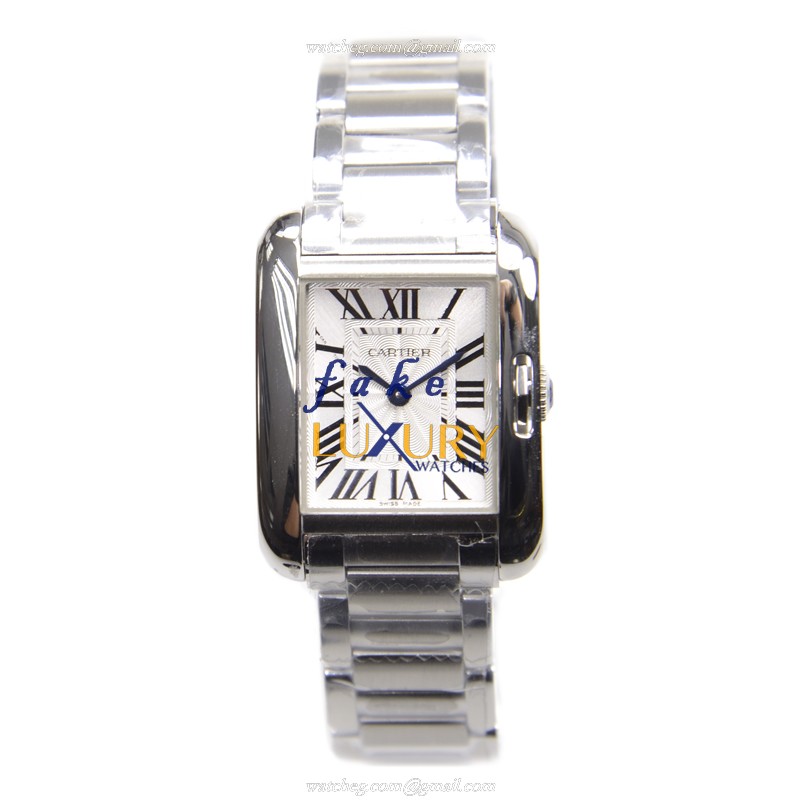 Cartier W5310022 TANK Quartz Stainless Steel Replica Watch - Swiss Movement, Silver Dial, Sapphire - Image 2