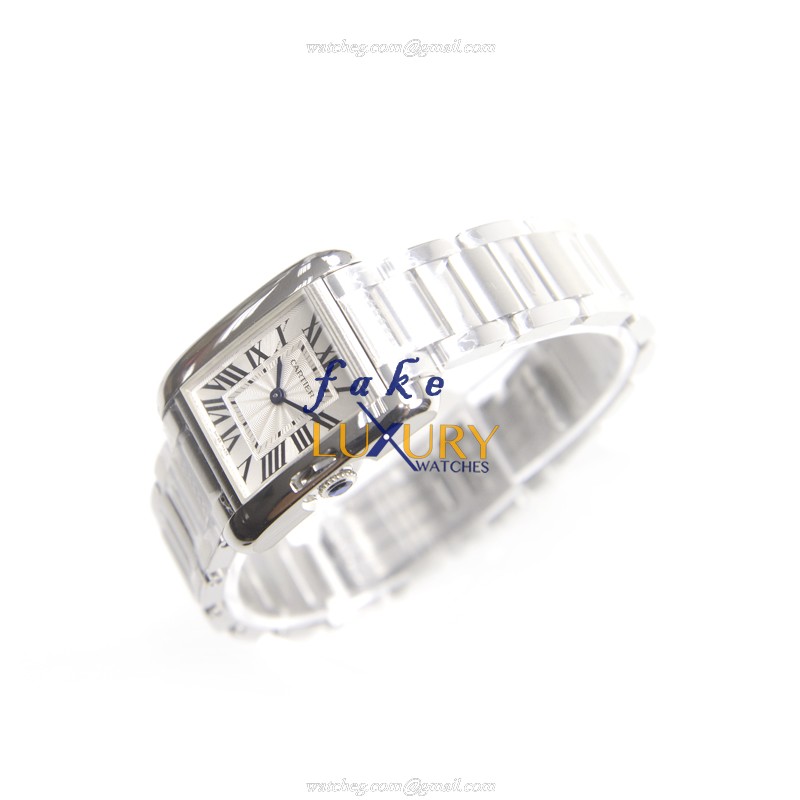 Cartier W5310022 TANK Quartz Stainless Steel Replica Watch - Swiss Movement, Silver Dial, Sapphire - Image 3