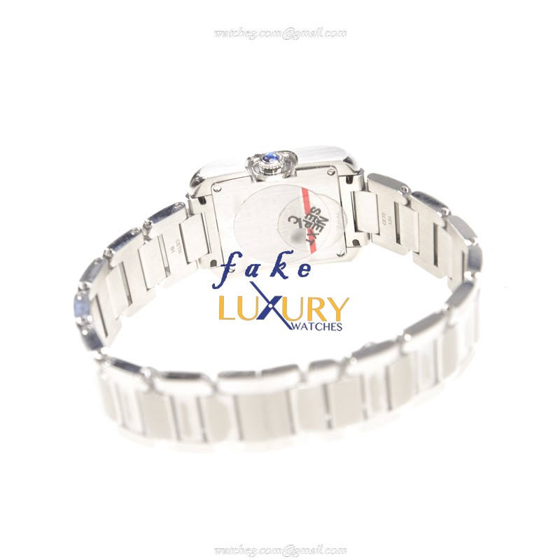 Cartier W5310022 TANK Quartz Stainless Steel Replica Watch - Swiss Movement, Silver Dial, Sapphire - Image 4