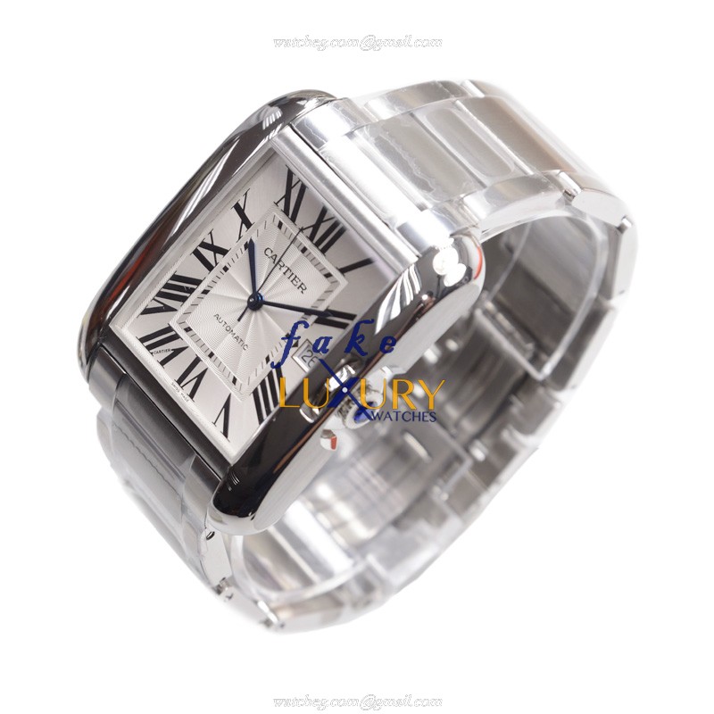 Cartier W5310008 TANK Automatic Steel Replica Watch With Silvery White Dial, Sapphire Crystal - Image 3