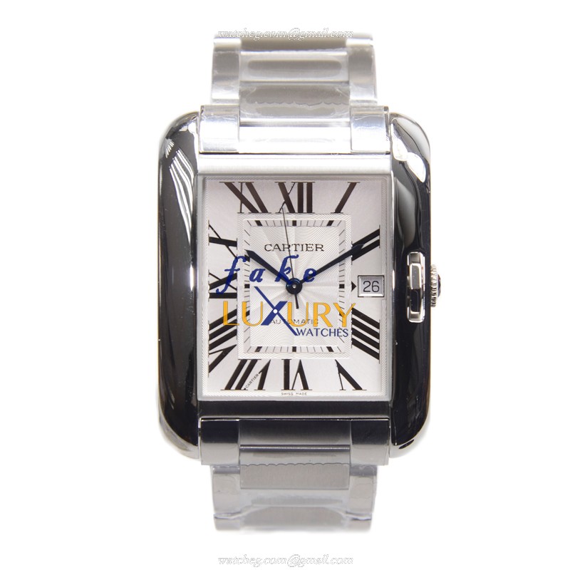 Cartier W5310008 TANK Automatic Steel Replica Watch With Silvery White Dial, Sapphire Crystal - Image 2