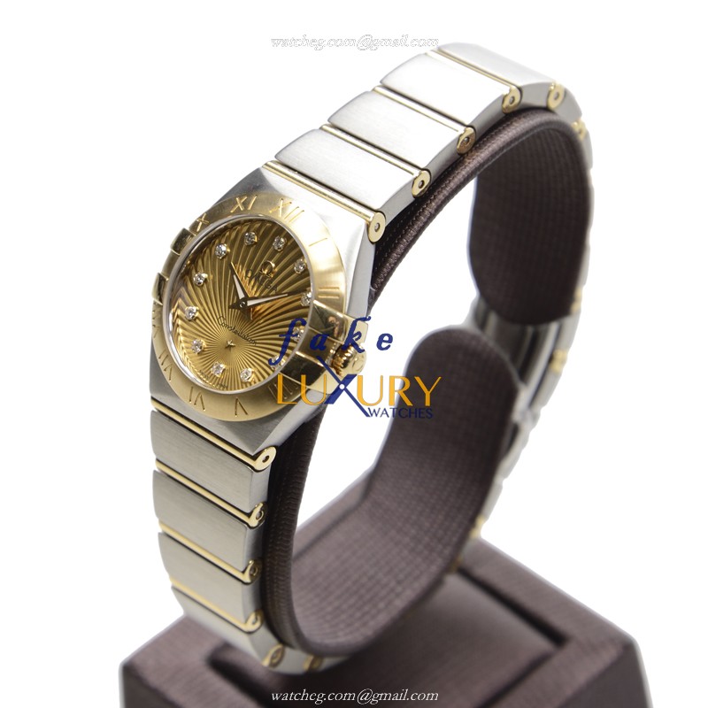 Omega 123.20.24.60.58.001 Constellation Quartz 18kt Gold Steel Replica Watch - Swiss Movement, Gold - Image 3