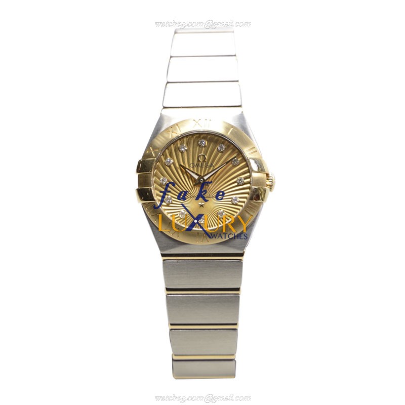 Omega 123.20.24.60.58.001 Constellation Quartz 18kt Gold Steel Replica Watch - Swiss Movement, Gold - Image 2