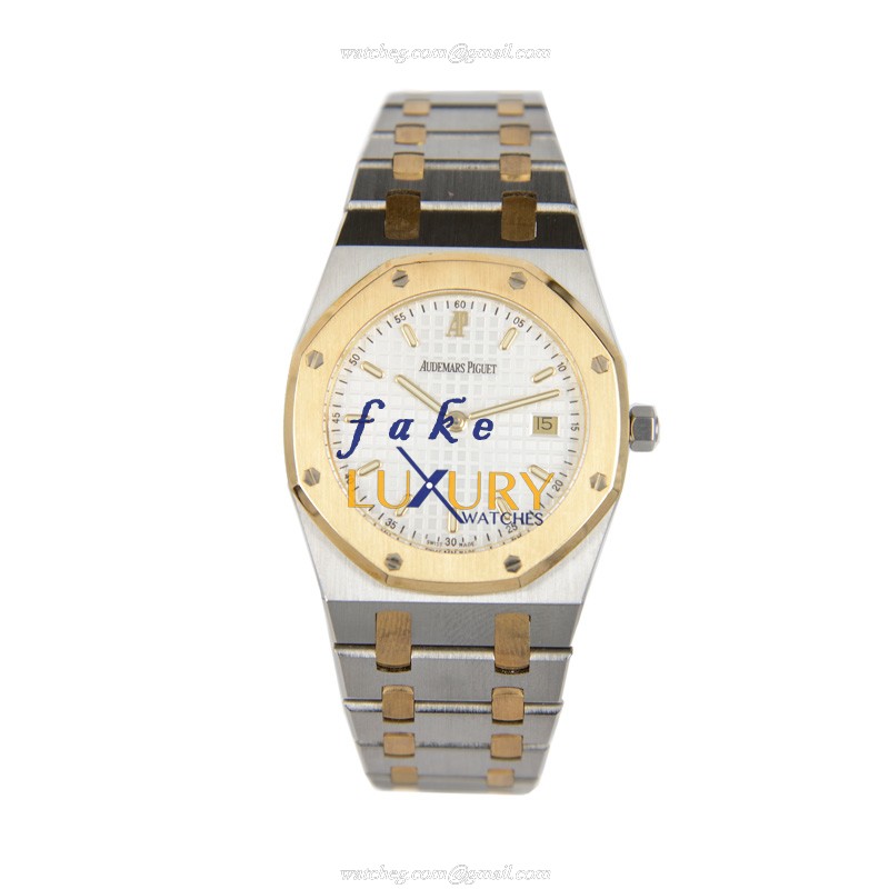 Audemars Piguet Royal Oak 56175SA.O.0789SA.09 Quartz 18kt Gold & Steel Silvery Dial Replica Watch - Image 2