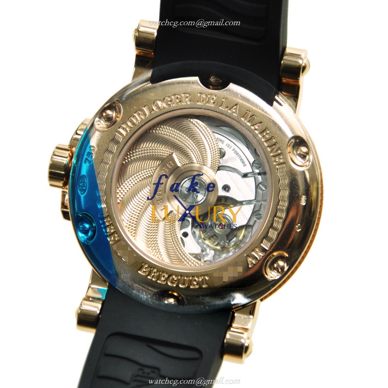 Breguet 5817BR/Z2/5V8 MARINE Replica Watch - 18kt Rose Gold Automatic - Rubber Strap - Image 3