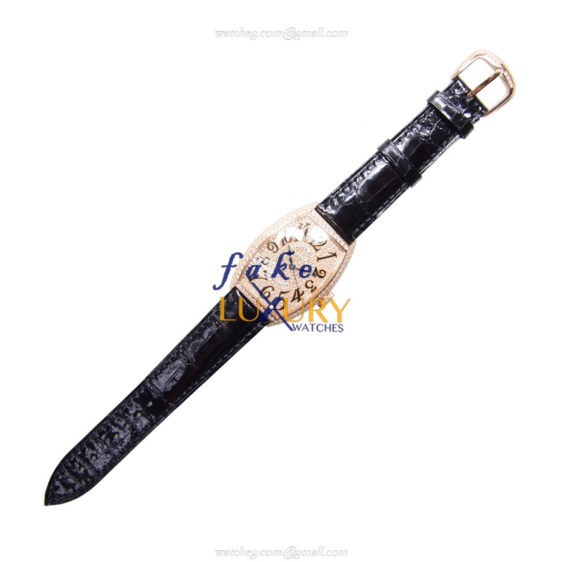 5850 SC D CD 5N - Franck Muller Cintree Curvex Replica Watch Automatic Rose Gold Diamonds - Image 2